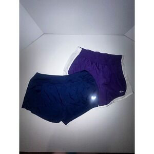 2 pair Nike Running Shorts Women's L Purple and Blue Athletic Gym Dri-Fit‎